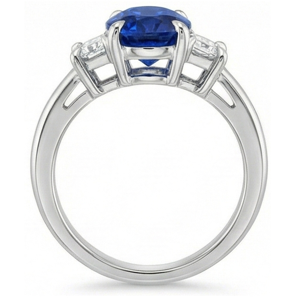 3 Carat Sapphire Three Stone Ring