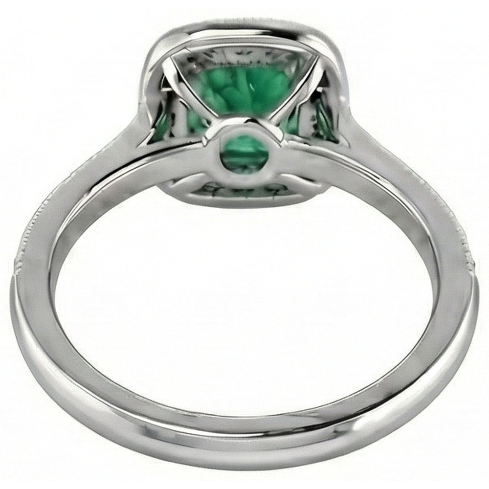 3 Carats Green Emerald With Natural Earth Mined Diamond ( Not Lab Grown )s Wedding Ring Gold White 14K
