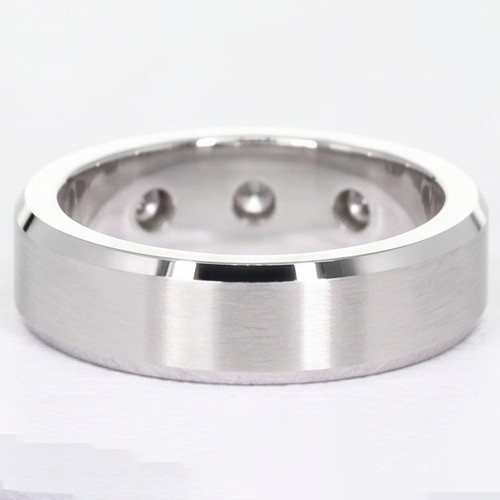 3 Round Gypsy Real Natural Earth Mined Diamond ( Not Lab Grown )s Anniversary Band White Gold 14K 0.75 Carats