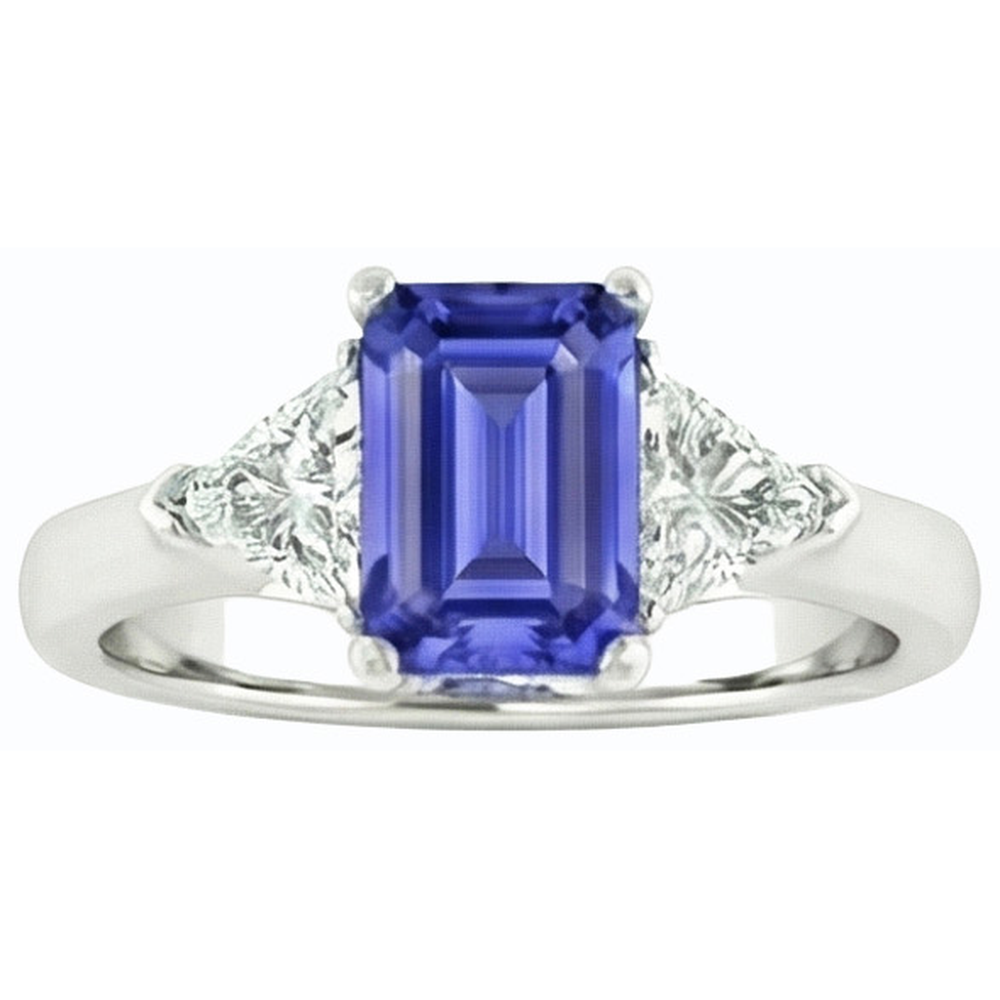 natural emerald sapphire 2ct ring profile view