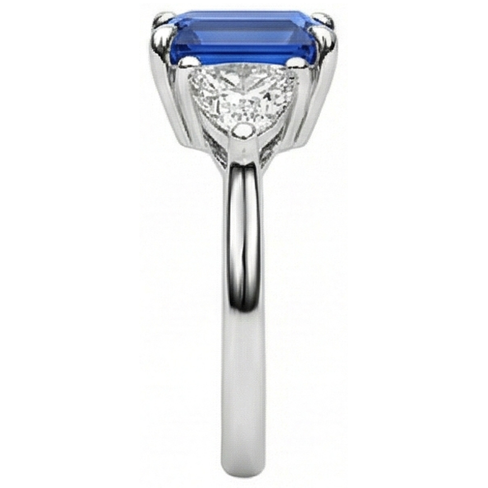 natural emerald sapphire 2.50ct ring profile view