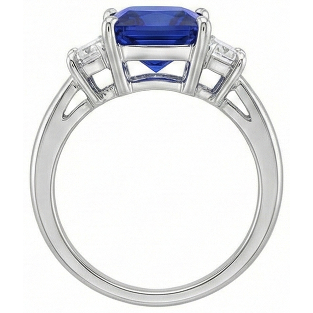 natural princess sapphire 4ct ring on white background