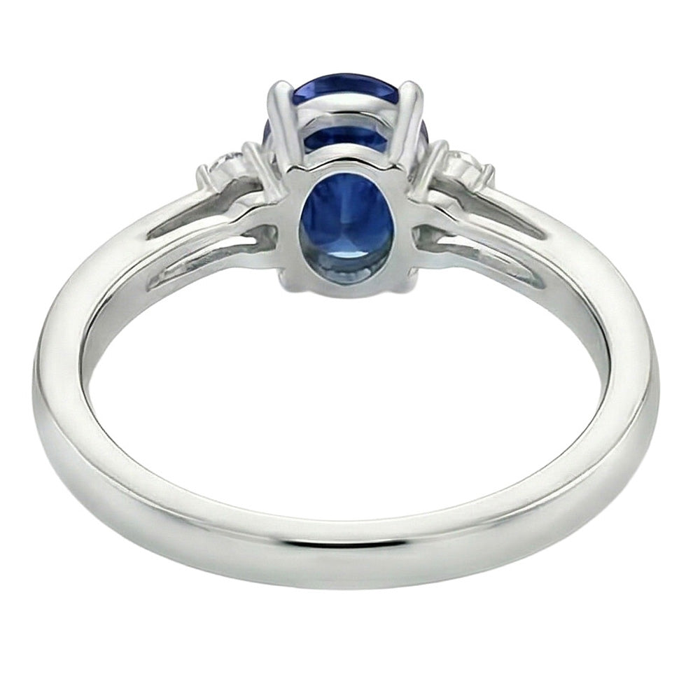 natural round sapphire 3.20ct ring profile view