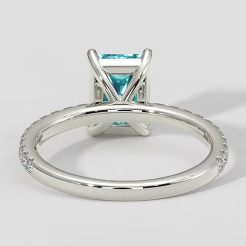 3.25 Engagement Ring Cushion Cut Paraiba Ring