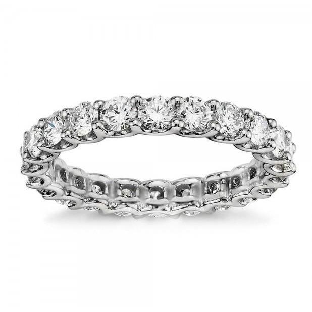 3.30 Carats Lab Grown Diamond Eternity Wedding Band White Gold 14K
