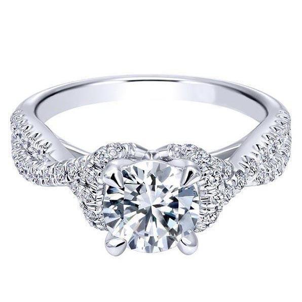 3.35 Carats Real Diamond Women Wedding Ring White Gold 14K