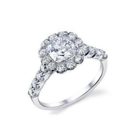 3.50 Ct Cushion And Round Cut Halo Genuine Diamond Anniversary Ring