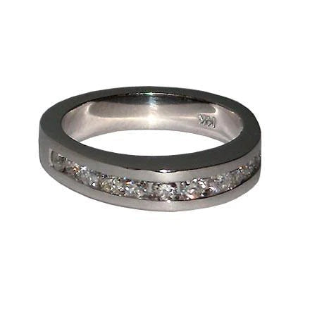 3.51 Carat Three Stone Real Diamonds Fancy Ring White Gold 14K