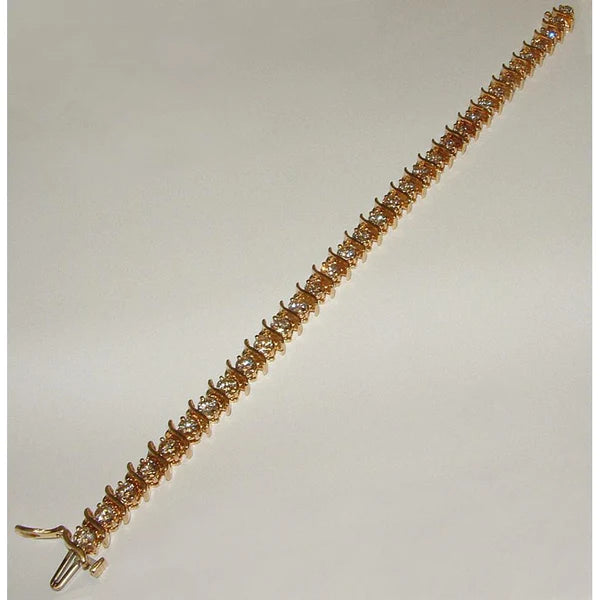 3.5 Ct. Real Diamonds Bracelet Yellow Gold 14K Bracelet New