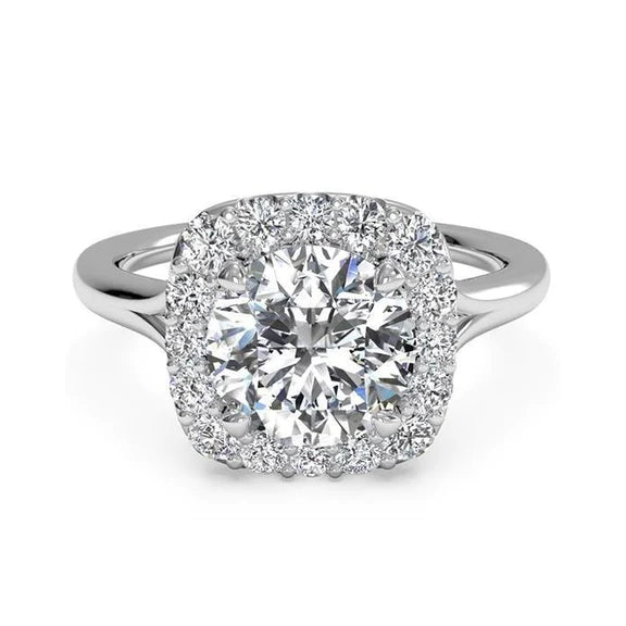 3.60 Carats Gorgeous Round Cut Natural Diamond Anniversary Ring Halo