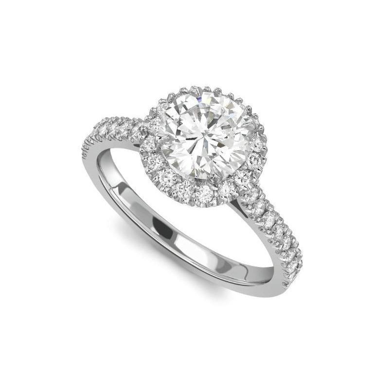 3.60 Ct Genuine Round Diamond Engagement Halo Ring