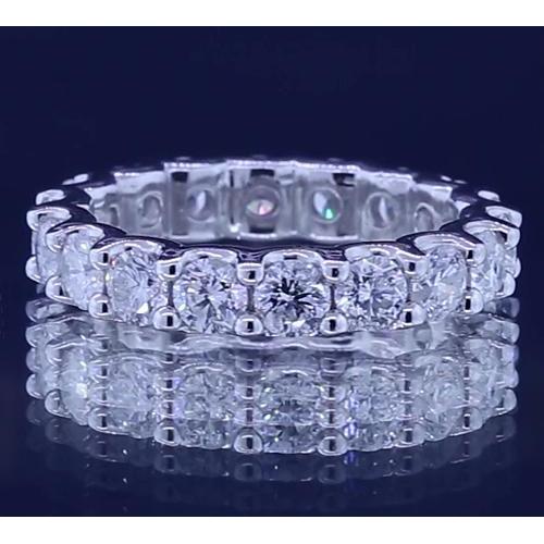 3.60 Carats Round Lab Grown Diamond Eternity Band White Gold 14K