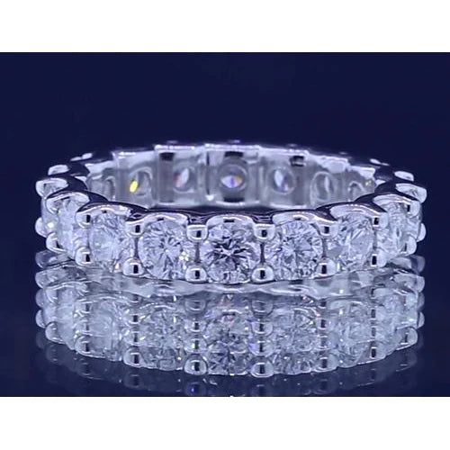 3.60 Carats Round Lab Grown Diamond Eternity Band White Gold 14K