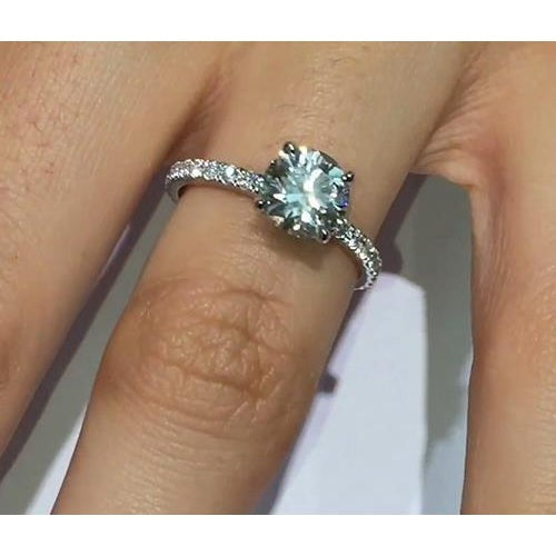 3.65 Carats Genuine Diamond Engagement Ring Round Cut Jewelry New