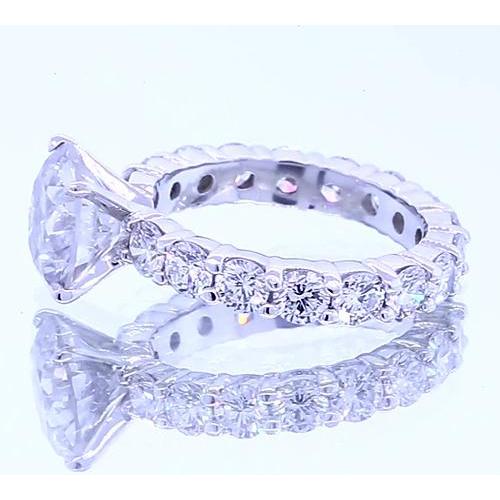 Round Natural Diamond 4 Prong Setting Engagement Ring