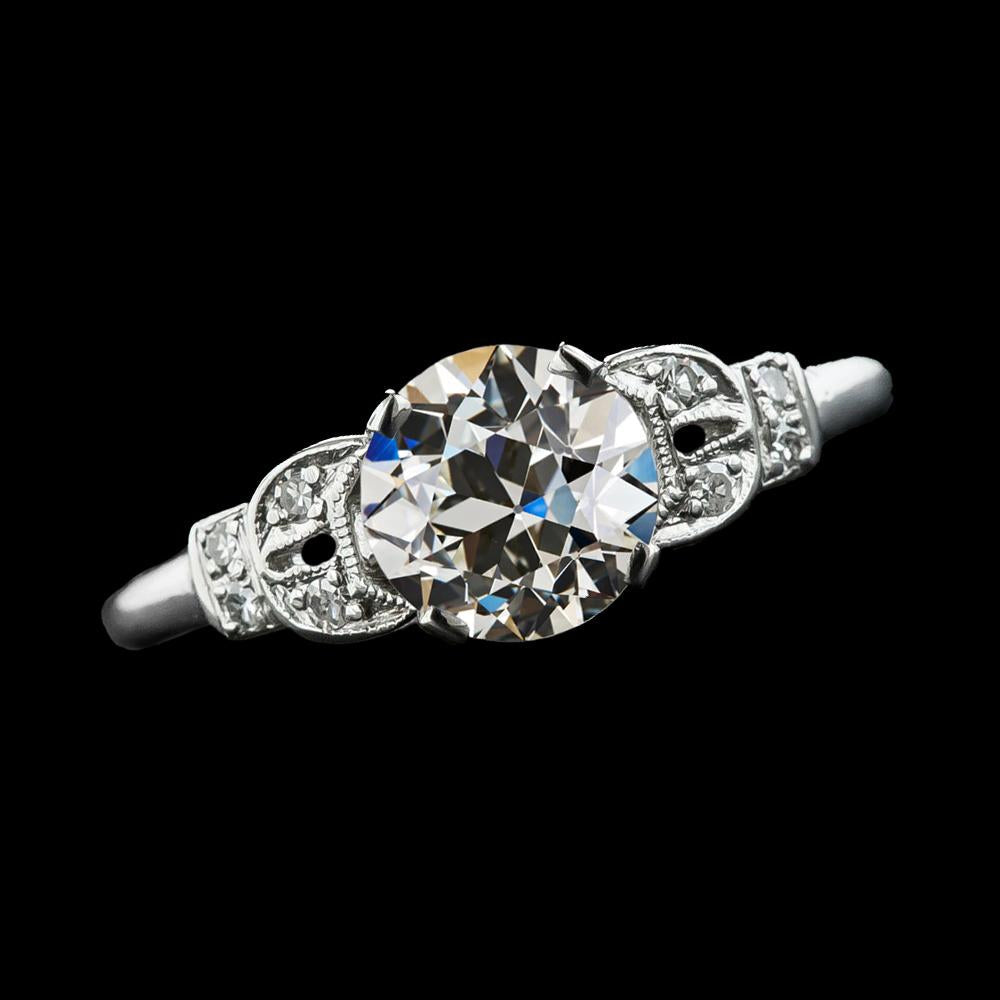 3 Carats Round Old Mine Cut Real Diamond Ring Women’s Gold Jewelry