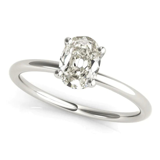 3 Carats Solitaire Oval Old Mine Cut Real Diamond 3 Carats 14K Gold