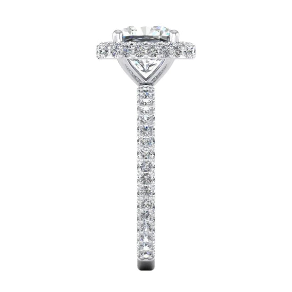 3 Ct. Cushion & Round Real Diamonds Halo Engagement Ring New
