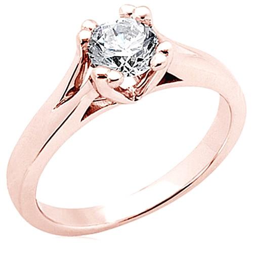 3 Ct. Round Real Diamond Solitaire Ring Rose Gold New