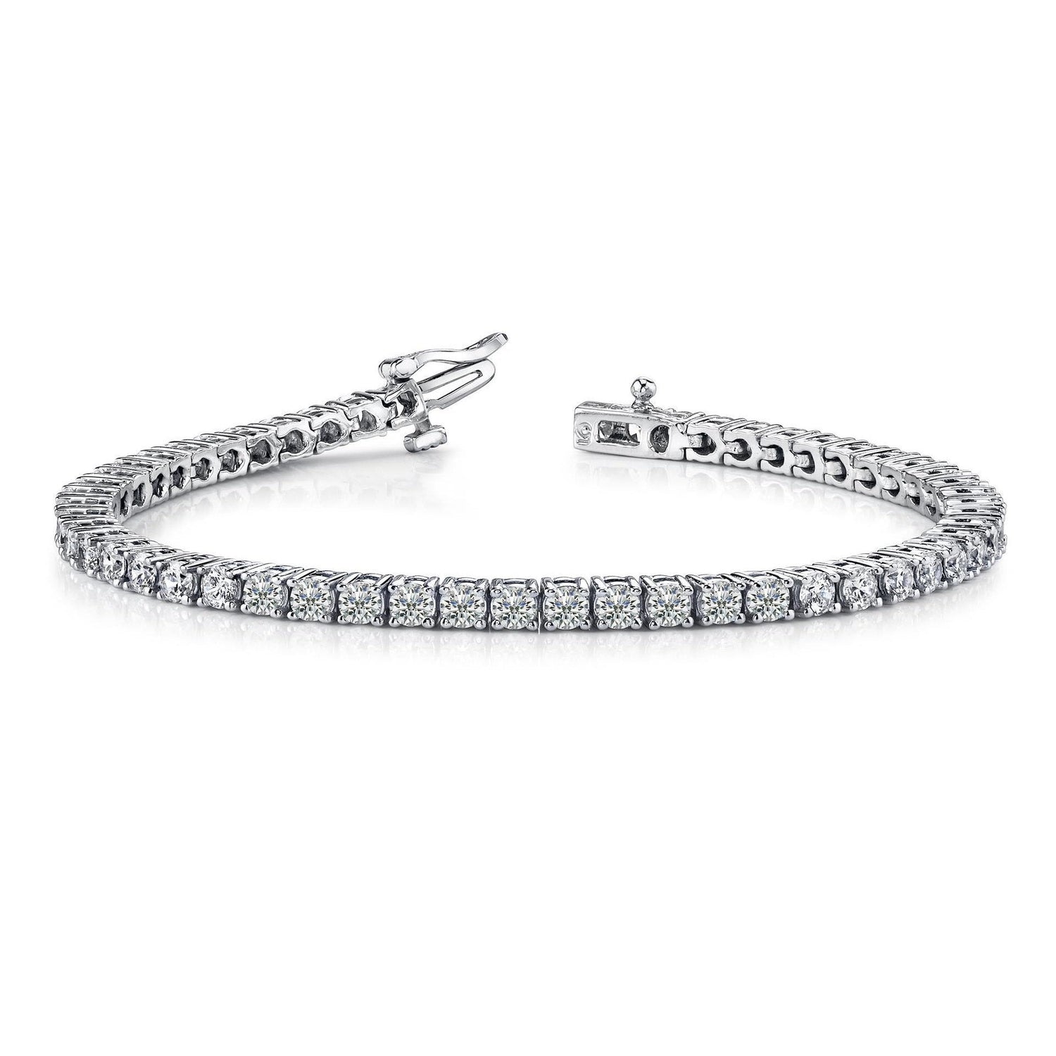 3 Ct Genuine Round Brilliant Cut Diamond Tennis Bracelet White Gold Jewelry