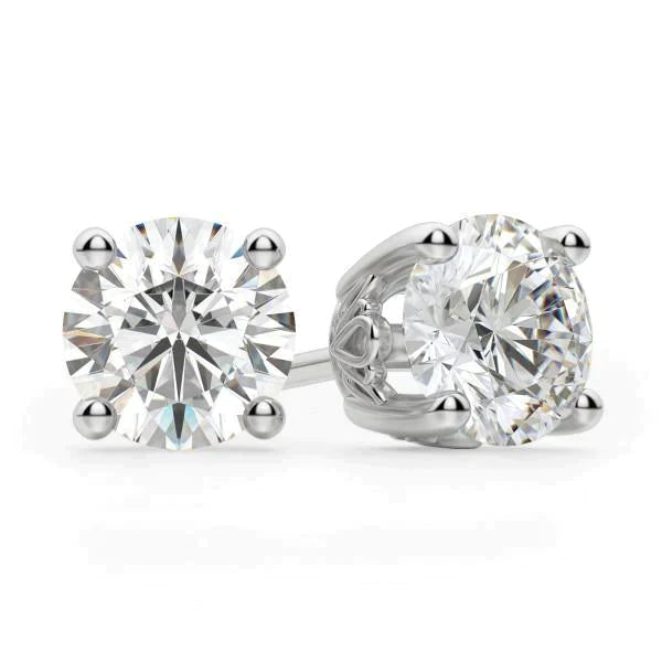 3 Ct Real Diamond Prong Set Earrings
