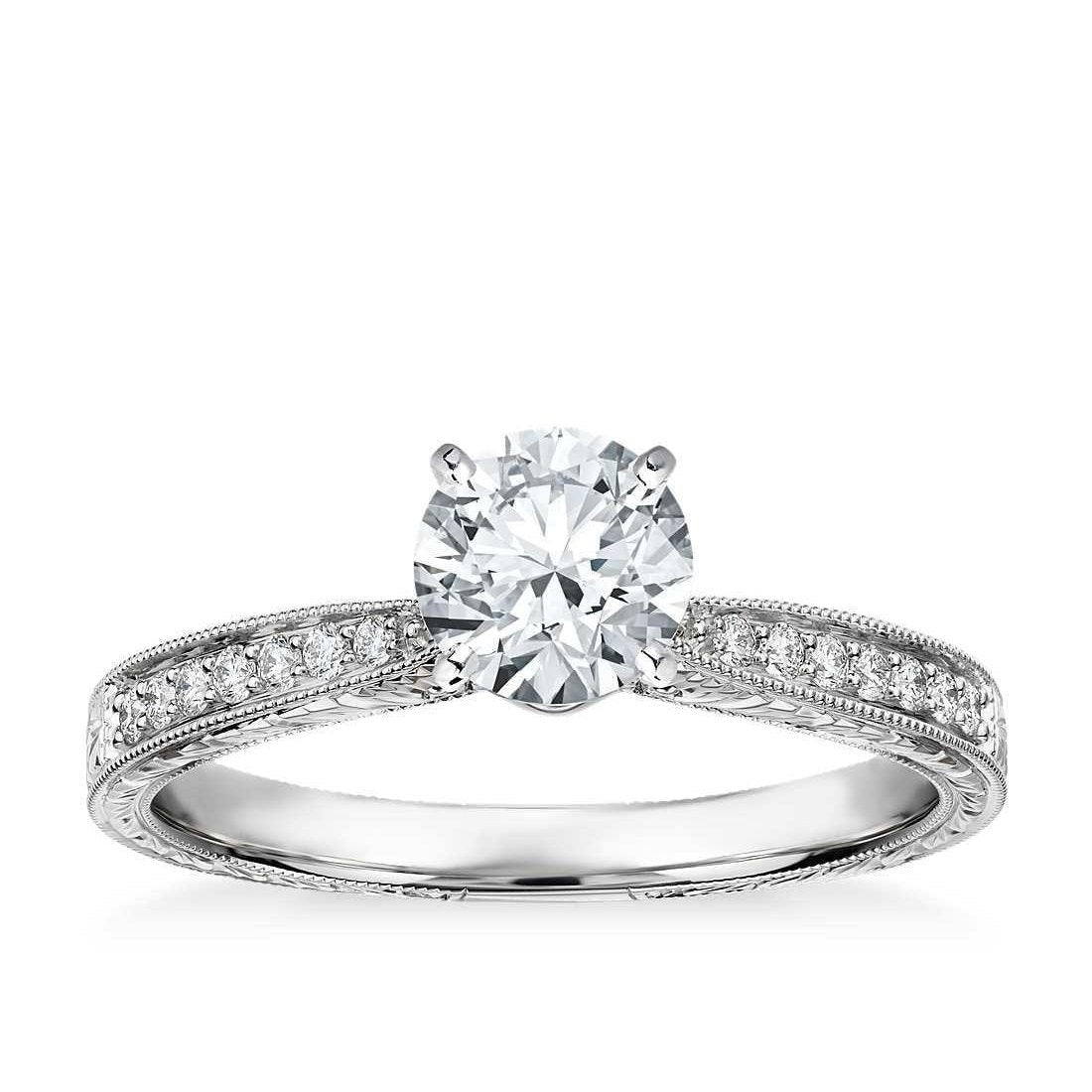 3 Ct Solitaire With Accents Genuine Round Cut Diamonds Wedding Ring