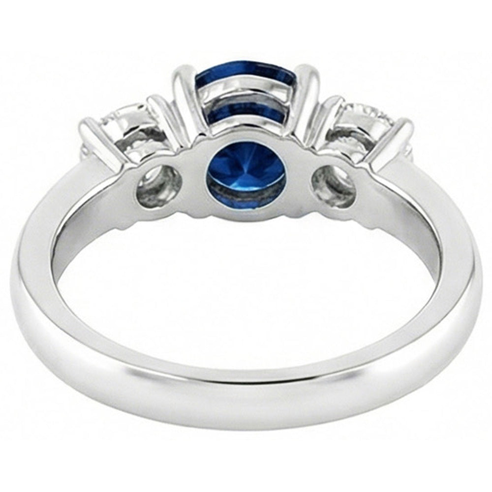 natural round sapphire 4.50ct ring profile view