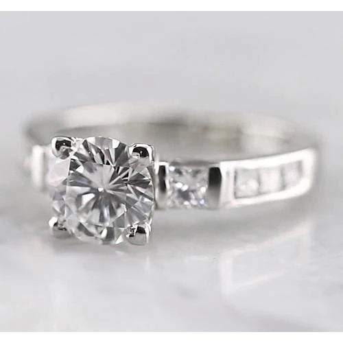 3 Stone Real Diamond Engagement Ring 1.50 Carats