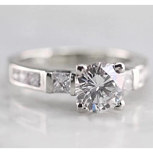 3 Stone Real Diamond Engagement Ring 1.50 Carats
