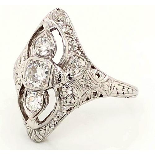 Ring Real Old Miner Antique Style 1.75 Carats Filigree Ring