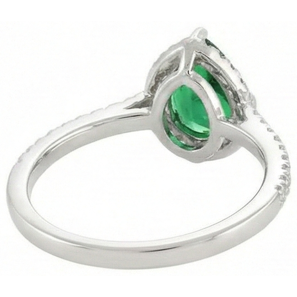 4.50 Carats Green Emerald With Natural Earth Mined Diamond ( Not Lab Grown ) s Ring White Gold 14K