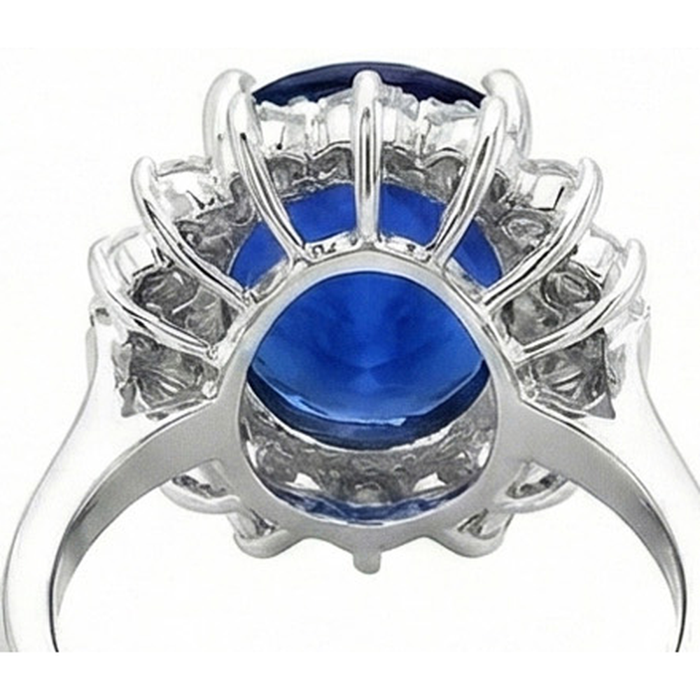 4 Carat Sri Lanka Sapphire Round Natural Earth Mined Diamond ( Not Lab Grown ) s Engagement Ring Gold 14K