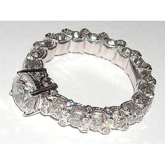 4.01 Carats Genuine Diamond Ring White Gold 14K