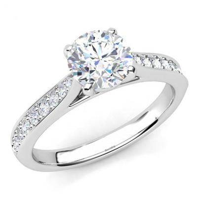 4.10 Ct Sparkling Round Cut Real Diamond Anniversary Ring White Gold