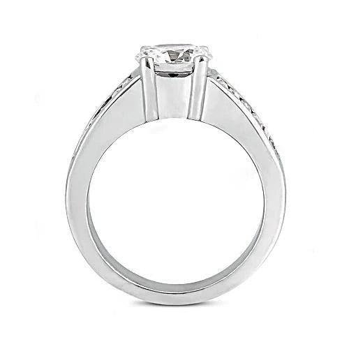 4.25 Carat Round Real Diamond Engagement Ring