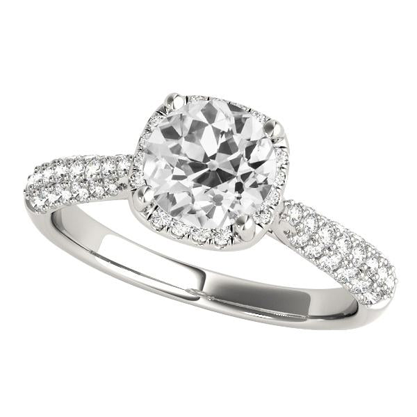4.25 Carats Halo Old Cut Round Genuine Diamond Ring Pave Setting Jewelry - Halo Ring-harrychadent.ca