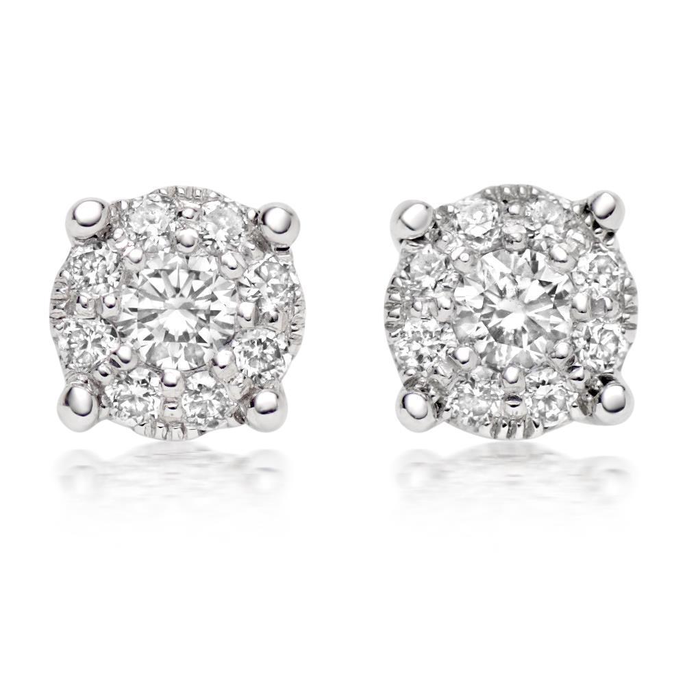 4.40 Ct Brilliant Cut Genuine Diamonds Ladies Studs Halo Earring