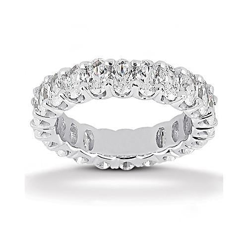 4.40 Cts. Lab Grown Diamond Eternity Engagement Band White Gold 14K Jewelry