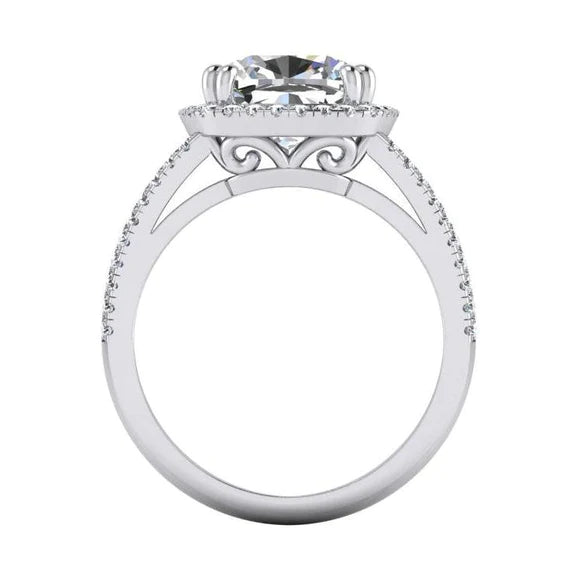 Cushion Real Diamond Halo Anniversary Ring Jewelry