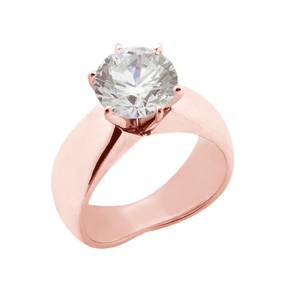 4.50 Carats Large Real Diamond Solitaire Engagement Ring New - Solitaire Ring-harrychadent.ca