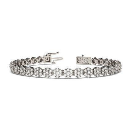 4.50 Ct Round Shaped Real Diamond Tennis Bracelet 14K White Gold Jewelry - Tennis Bracelet-harrychadent.ca