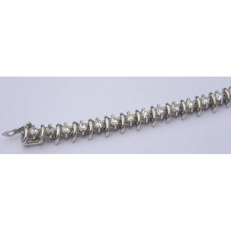 4.50 Carat Lab Grown Diamond Tennis Bracelet Jewelry Antique Style S Link