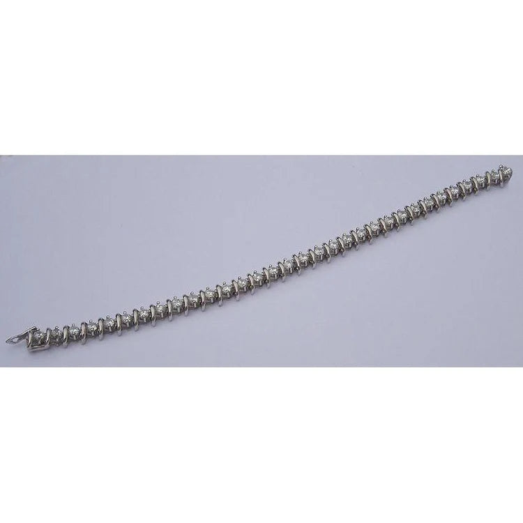 4.50 Carat Lab Grown Diamond Tennis Bracelet Jewelry Antique Style S Link