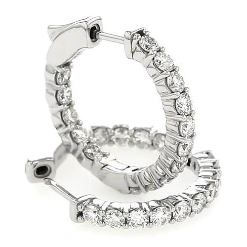 4.5 Carats Hoop Round Natural Diamond Earring