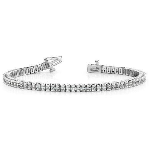 4.75 Carats Natural Round Small Diamond Tennis Bracelet White Gold 14K