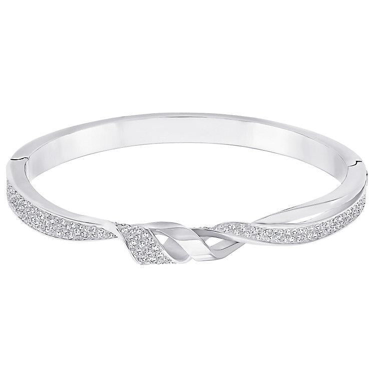 4 Carats Gorgeous Round Natural Diamonds Ladies Bangle White Gold