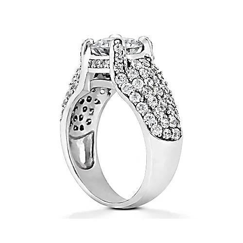 4 Carats Real Diamond White Gold 14K Engagement