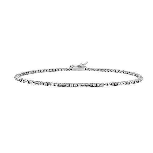4 Carats Round Prong Set Genuine Diamond Tennis Bracelet White Gold 14K