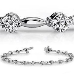 4 Ct Sparkling Round Cut Real Diamonds Bracelet White Gold