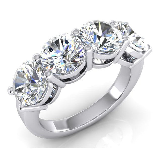4 Stone Round Natural Earth Mined Diamond Ring